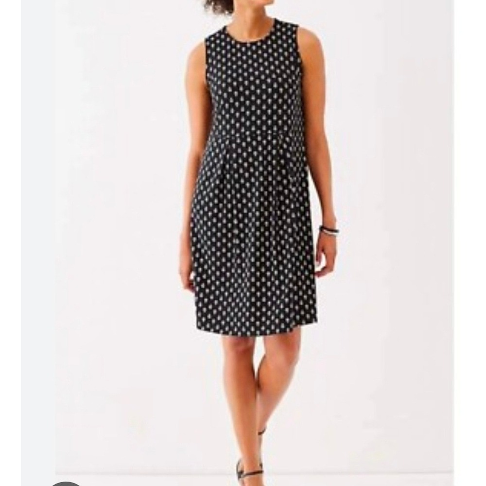 J. Jill Wearever Collection Women's Black Sleeveless Dress Size MP Printed